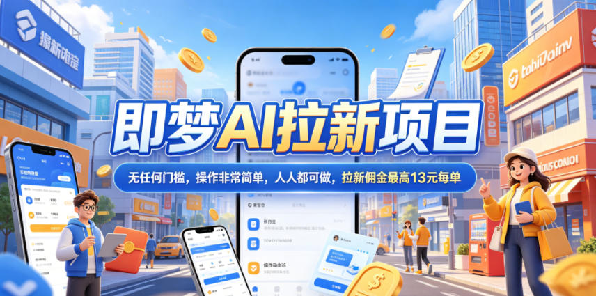 2026年即梦AI拉新项目最新玩法，无任何门槛，操作非常简单，人人都可做，拉新佣金最高13米每单(更新07月25日)-小火把网创