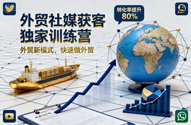 外贸社媒获客独家训练营,外贸新模式,快速做外贸(更新26年07月27日)-小火把网创