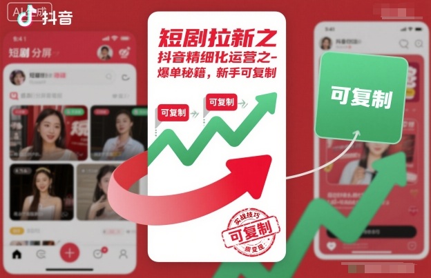 短剧拉新之抖音精细化运营之爆单秘籍,新手可复制-小火把网创