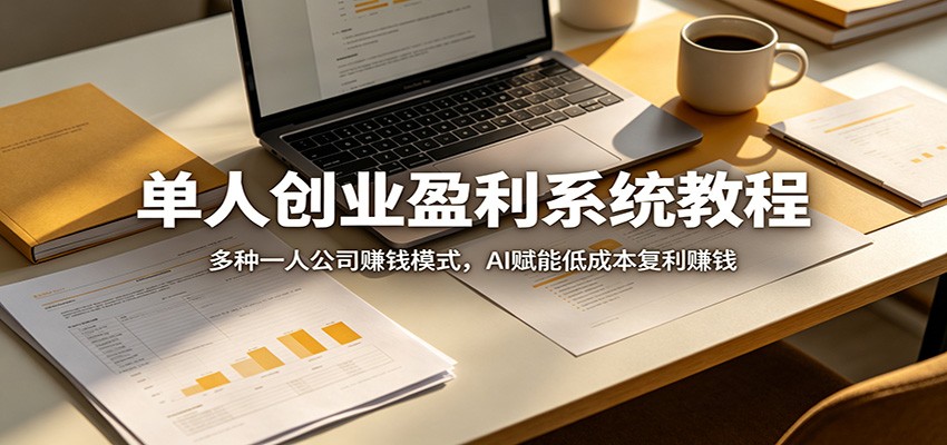 单人创业盈利系统教程：多种一人公司赚钱模式，AI赋能低成本复利赚钱-小火把网创