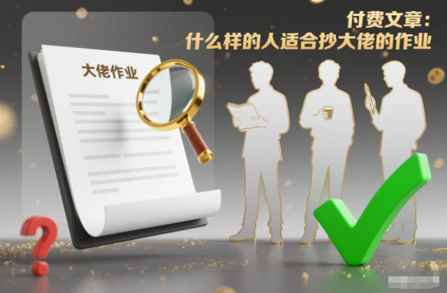 付费文章:什么样的人适合抄大佬的作业?-小火把网创