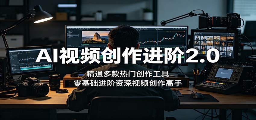 AI视频创作进阶2.0：精通多款热门创作工具，零基础进阶资深视频创作高手-小火把网创