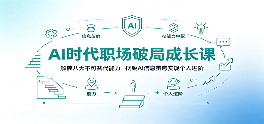 AI时代职场破局成长课:解锁八大不可替代能力,摆脱AI信息茧房实现个人进阶-小火把网创