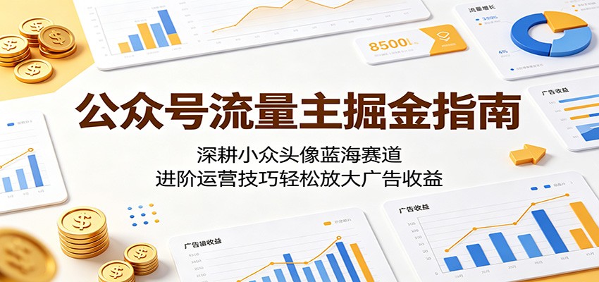 公众号流量主掘金指南:深耕小众头像蓝海赛道,进阶运营技巧轻松放大广告收益-小火把网创