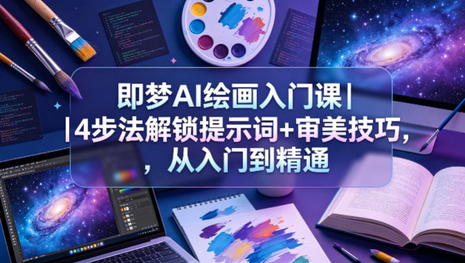即梦AI绘画入门课｜4步法解锁提示词+审美技巧，从入门到精通-小火把网创