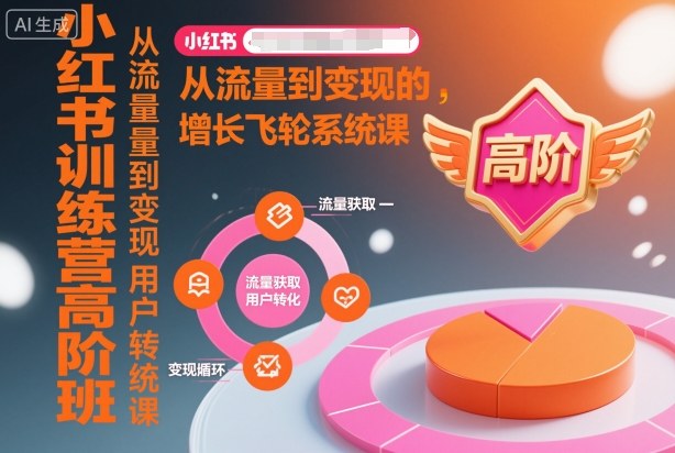 小红书训练营高阶班,从流量到变现的增长飞轮系统课-小火把网创