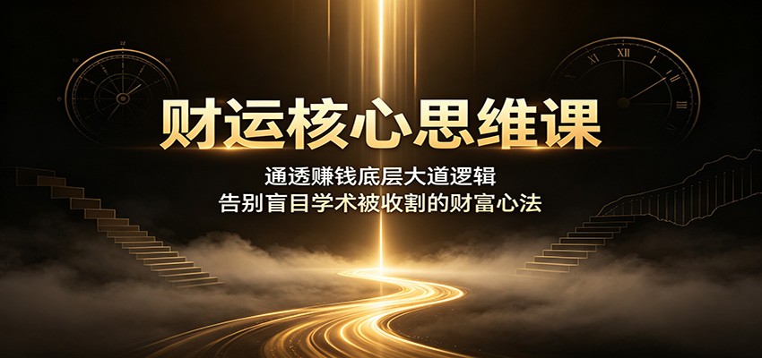 财运核心思维课:通透赚钱底层大道逻辑,告别盲目学术被收割的财富心法-小火把网创