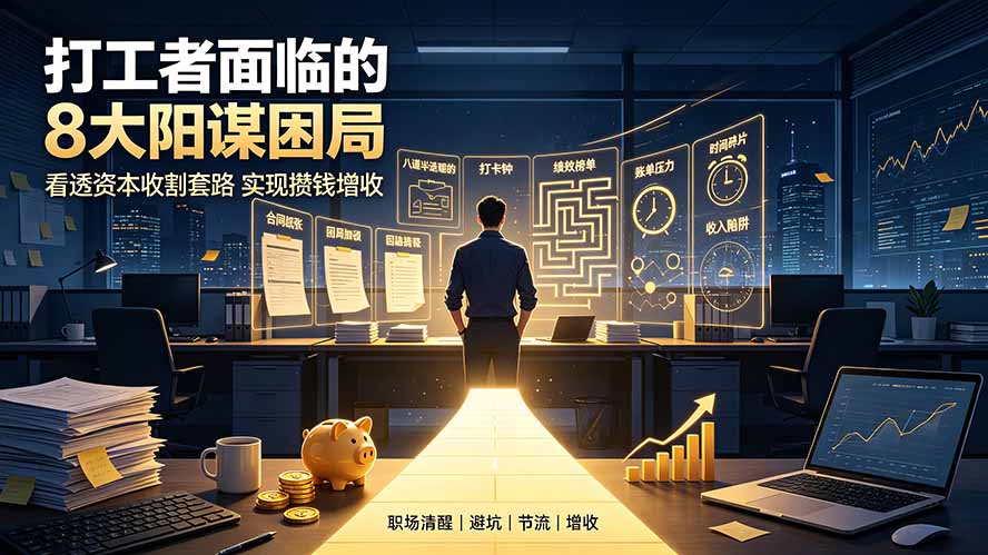 付费文章:打工者面临的8大阳谋困局,看透资本收割套路实现攒钱增收-小火把网创