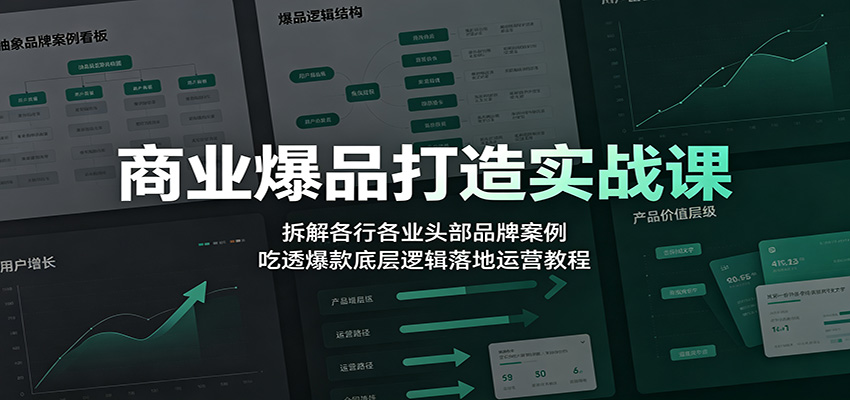 商业爆品打造实战课:拆解各行各业头部品牌案例,吃透爆款底层逻辑落地运营教程-小火把网创